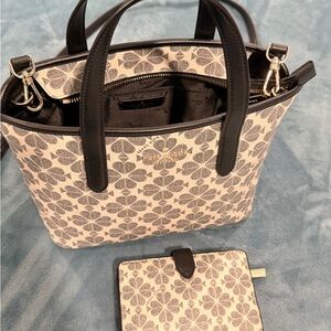 Kate Spade Black and Cream Floral Tote